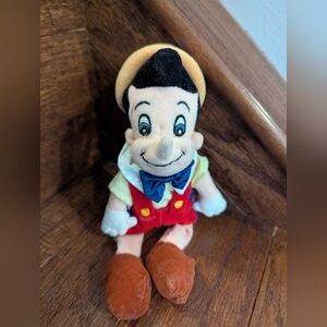 Disney Store Pinocchio Mini Bean Bag Plush Pinocchio Plush Toy - Red & Blue 10"